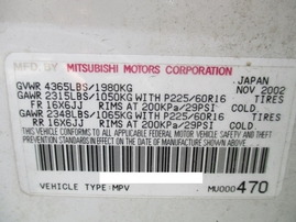 2003 MITSUBISHI OUTLANDER XLS WHITE 2.4L AT 4WD 163755